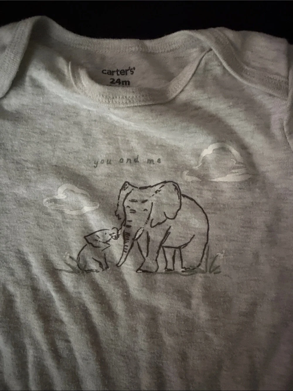 Carter's Cream Heather Elephant Graphic One-Piece Bodysuit